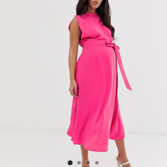asos pink maternity dress